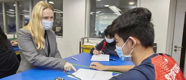 Secondary Principal coaching student at Stamford American HK
