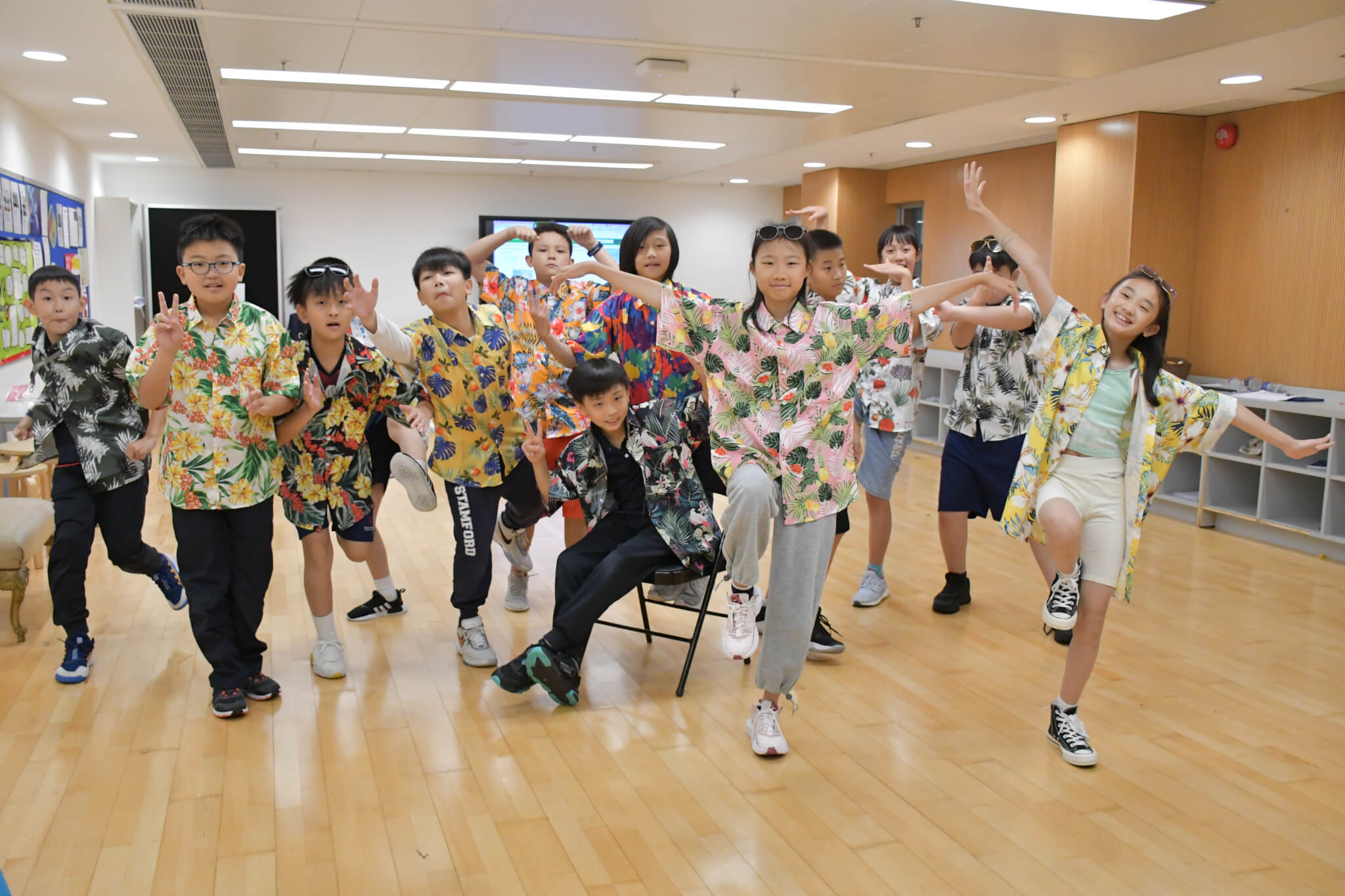 children dancing in class